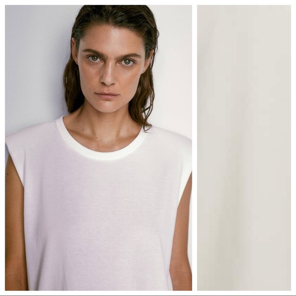 NWT Massimo Dutti White Cotton Straight Top Size S - Picture 3 of 12